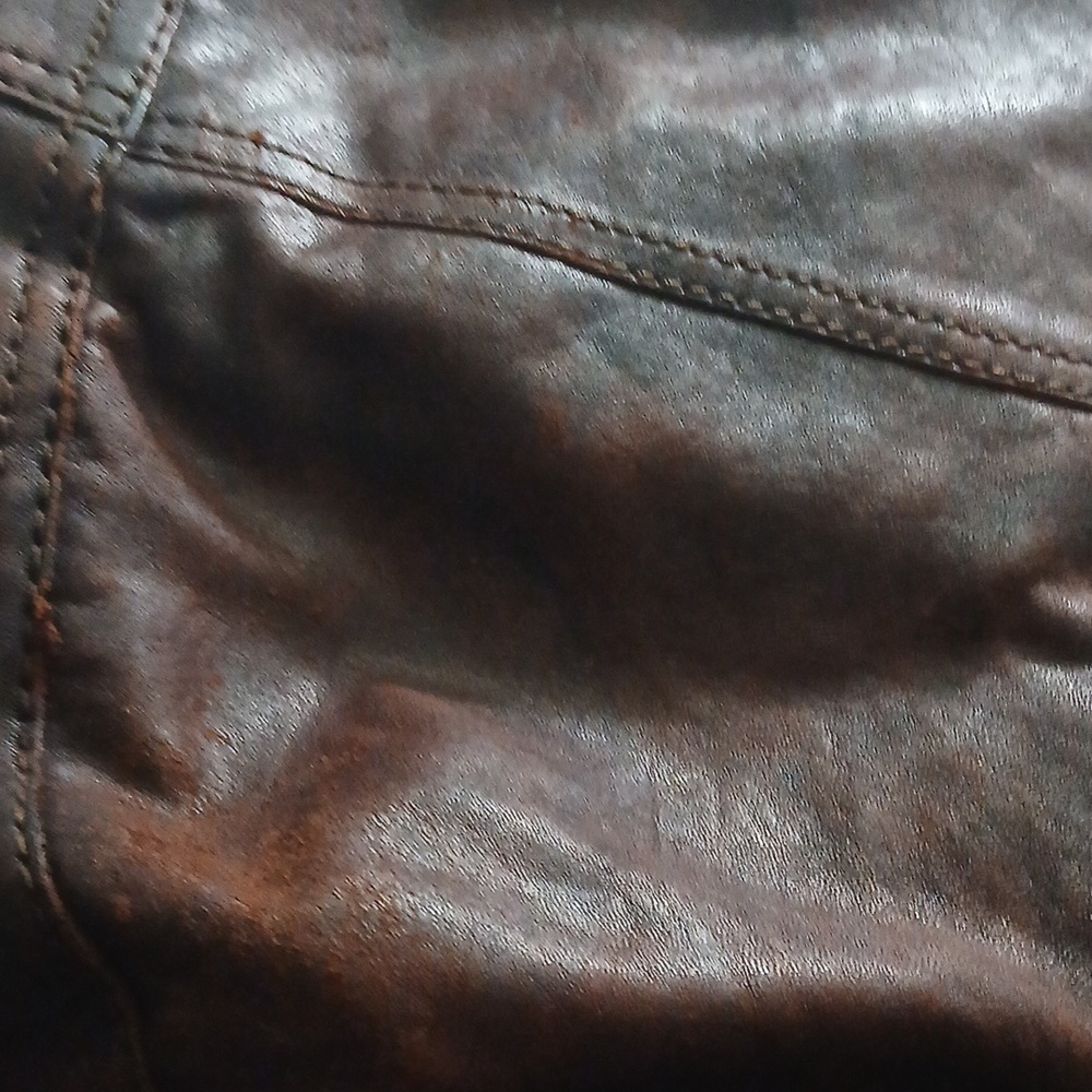 Lucky Brand "Stash" Bag Pre-owned Distressed Chunky Leather - Picture 8 of 16
